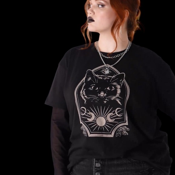 TORRID Nightfall Oversized Mystical Cat Head Graphic Tee NWT Size 2X - Picture 7 of 15